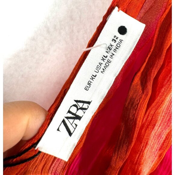 Zara V Neck Bead Appliques Tie Dye midi dress Blogger fav sz XL - Picture 4 of 12